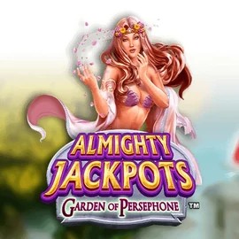 Almighty Jackpots: Garden of Persephone slot logo by Novomatic at Betory Casino
